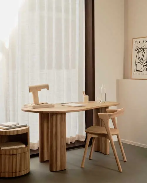 Ethnicraft Boomerang työpöytä ja laatikosto