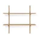 Seinähylly PI, kaksi hyllytasoa 100 x 91 cm, tammi