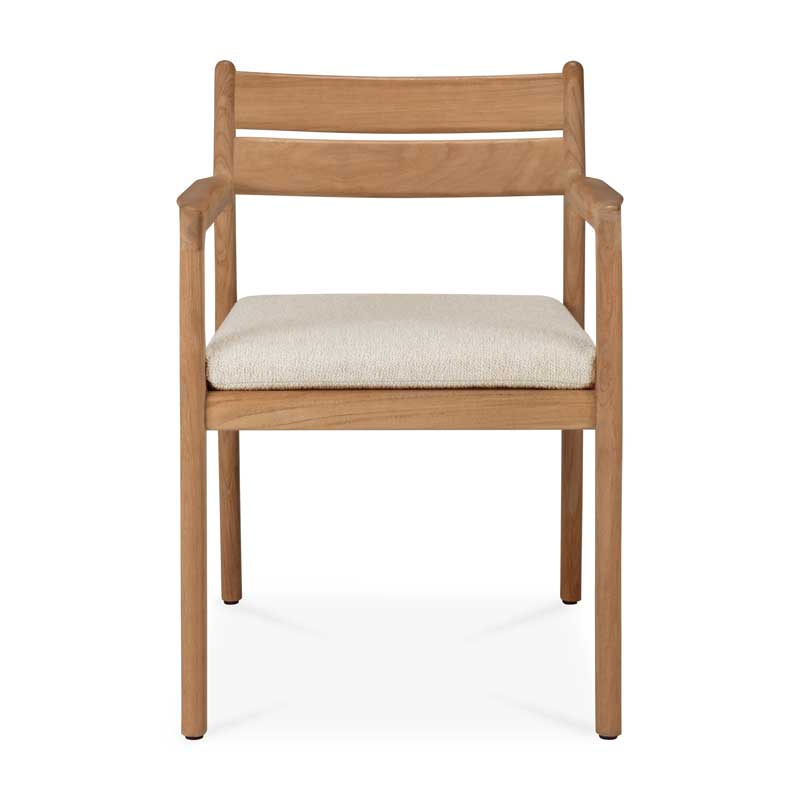 Käsinojatuoli Jack Outdoor, tiikki, pehmusteella