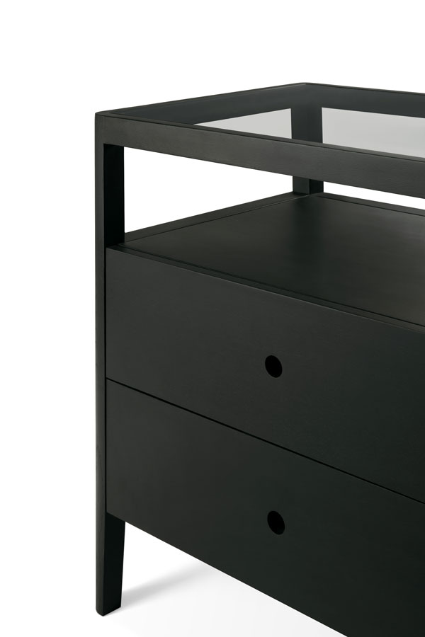 Lipasto Spindle 150 x 56 cm, tammi, musta