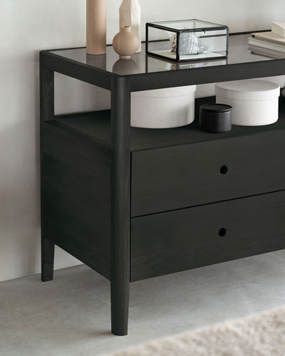 Lipasto Spindle 150 x 56 cm, tammi, musta