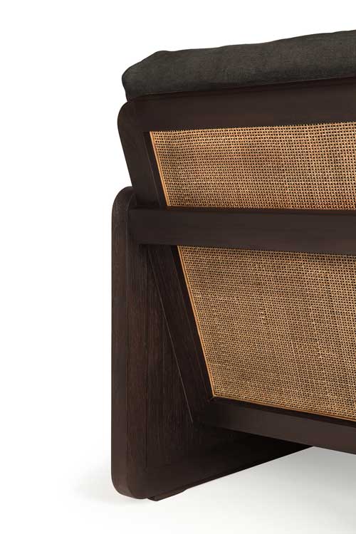 Nojatuoli Panel, tiikki, rottinki