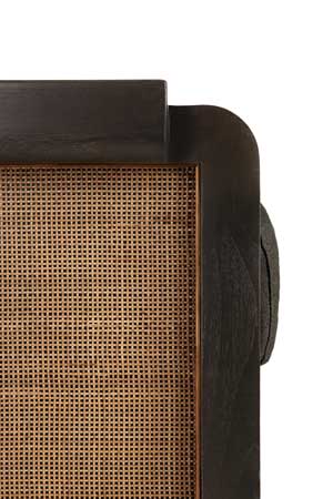 Nojatuoli Panel, tiikki, rottinki