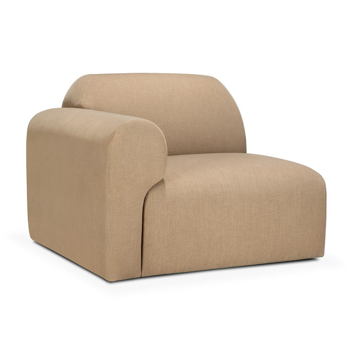 Moduulisohva Bulky, 1:n istuttava, käsinoja oikealla, Light Sepia