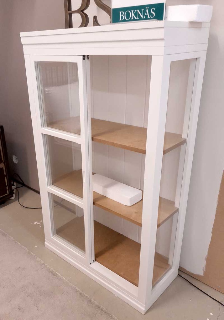 Villinki vitriini, valkoinen-tammi