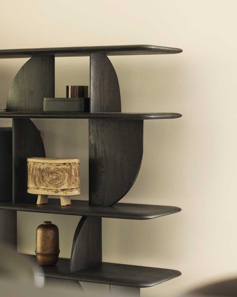 Hylly Geometric, teak dark brown, 210 x 130 cm