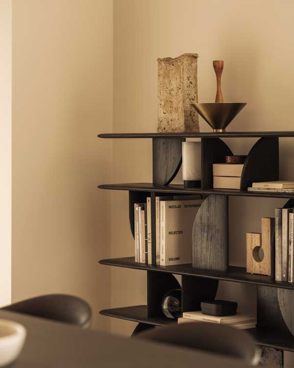 Hylly Geometric, teak dark brown, 210 x 130 cm