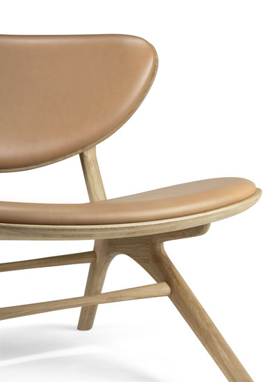 Nojatuoli Eye, tammi, nahka Sienna