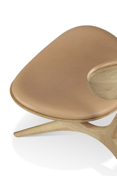 Nojatuoli Eye, tammi, nahka Sienna