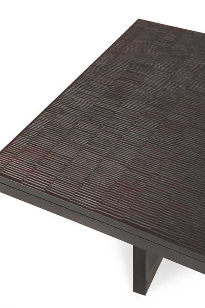 Sohvapöytä Grooves 135 x 65 cm, tiikki