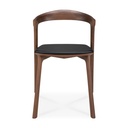 Ruokapöydän tuoli Bok, tiikki, musta nahka