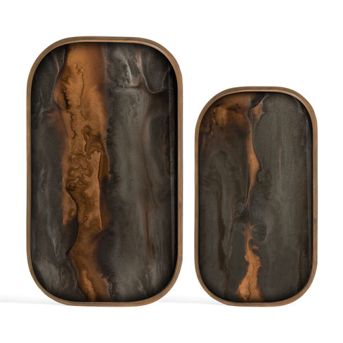 Tarjotin Bronze Organic Glass, rectangular XL