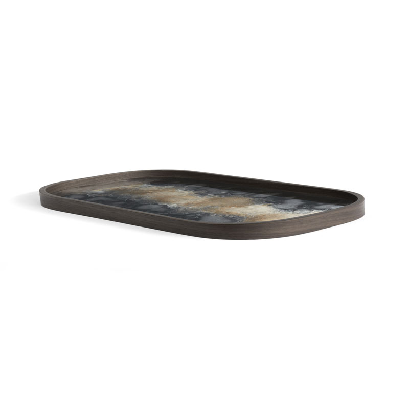 Tarjotin Black Organic Glass, rectangular XL