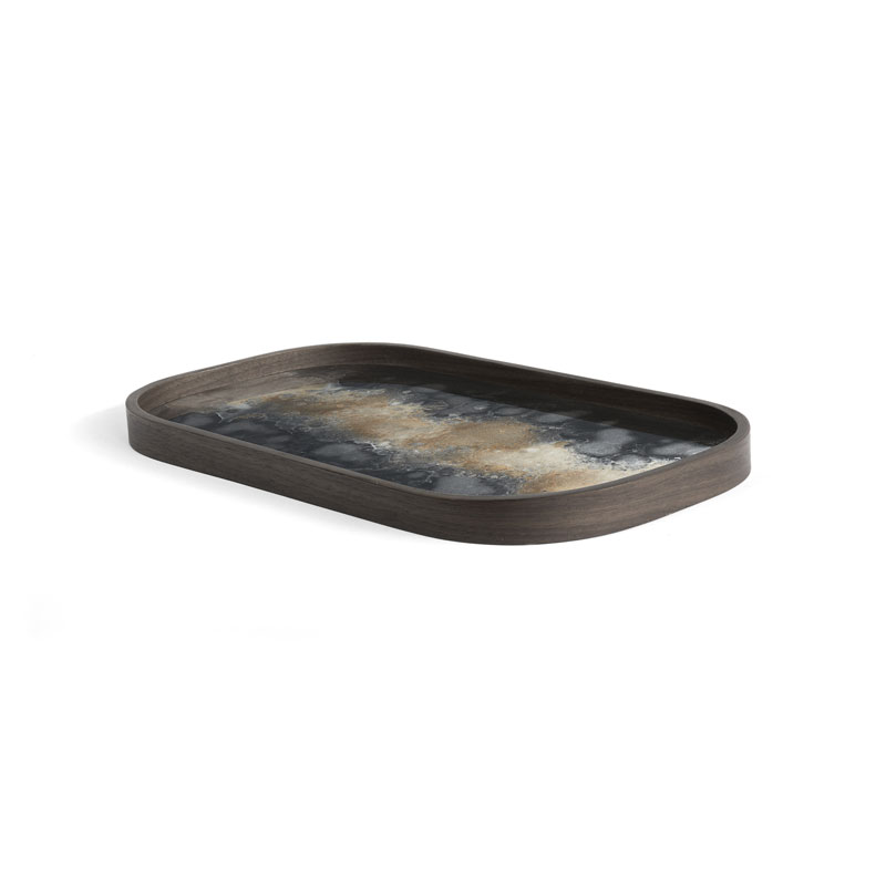 Tarjotin Black Organic Glass, rectangular L