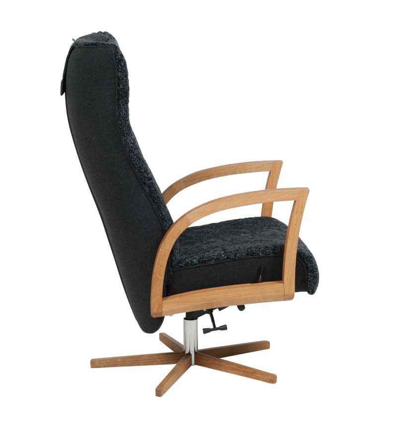 Mekanismituoli pyörivä Focus ja rahi, lampaankarva, Koks