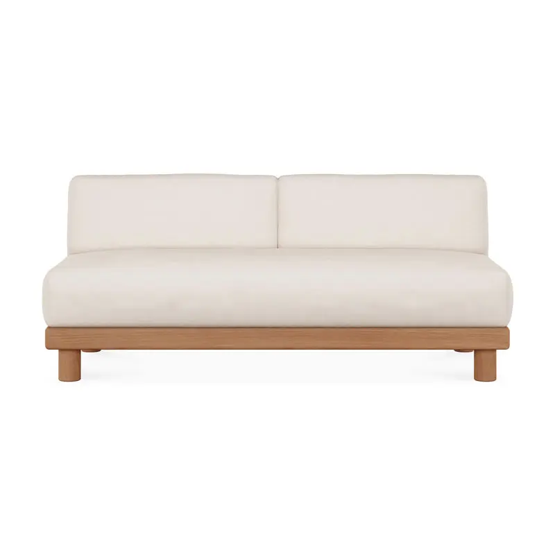 10412_Monocle_outdoor_modular_sofa_2_seater_teak_White_fabric_front_cut_web.webp