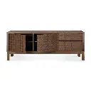 15350_Sono_TV_cupboard_2_doors_1_flip_down_door_1_drawer_varnished_teak_Light_Brown_front_open_cut_WEB.webp