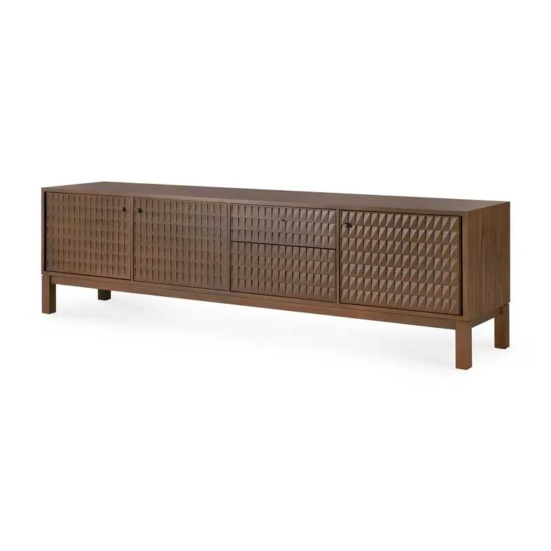 15351_Sono_TV_cupboard_3_doors_1_flip_down_door_1_drawer_varnished_teak_Light_Brown_side_cut_WEB.webp