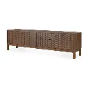 15351_Sono_TV_cupboard_3_doors_1_flip_down_door_1_drawer_varnished_teak_Light_Brown_side_cut_WEB.webp