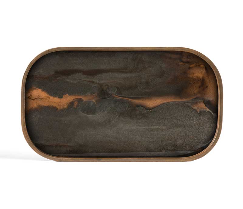 Tarjotin Bronze Organic Glass, rectangular L