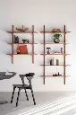 29778_Mahogany_PI_wall_3shelves_29779_Mahogany_PI_wall_5shelves_51491_Bok_black_chair_29780_PI_bookends_HQ.webp