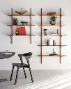 29778_Mahogany_PI_wall_3shelves_29779_Mahogany_PI_wall_5shelves_51491_Bok_black_chair_29780_PI_bookends_HQ.webp