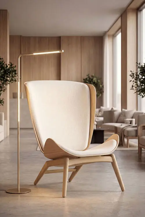 UMAGE_lifestyle_The-Reader_oak_white-sands_Omni_floor-lamp_brass-(1).webp