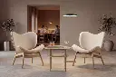 UMAGE_lifestyle_A-Conversation-Piece_low_oak_white-sands_Together_smooth-square-60_tall_oak_Asteria_floor-lamp_forest-green.webp