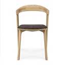 Bok -tuoli, tammi, istuin ruskeaa kangasta