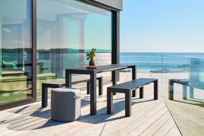 Jatkettava pöytä Mindo 111, 162 x 60 cm, Dark Grey