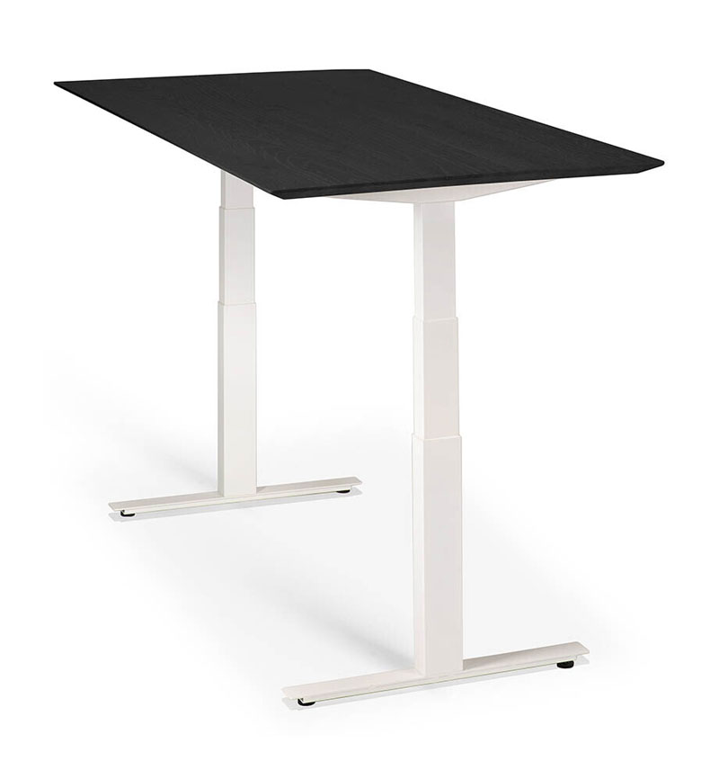 Bok korkeussäädettävän pöydän runko, valkoinen