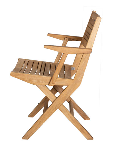 Taittotuoli Flip käsinojilla, tiikki