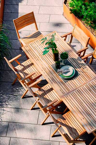 Taittotuoli Flip käsinojilla, tiikki