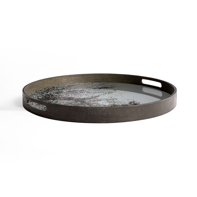 Pyöreä tarjotin Aged Mirror 48 cm, peililasia