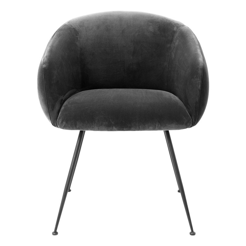 Ruokapöydän tuoli Elbury, Savona Dark Grey velvet