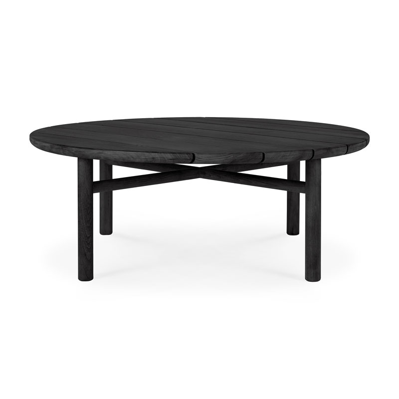 Sohvapöytä Quatro Outdoor 95 cm, tiikki, musta