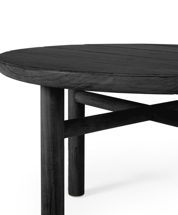 Sohvapöytä Quatro Outdoor 95 cm, tiikki, musta