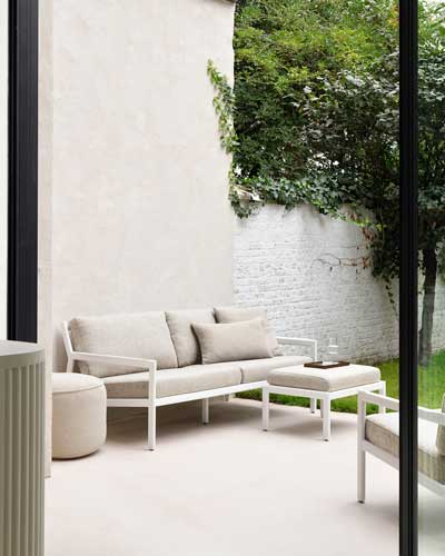 Sohva Jack Outdoor 180 cm, alumiini, pehmusteella