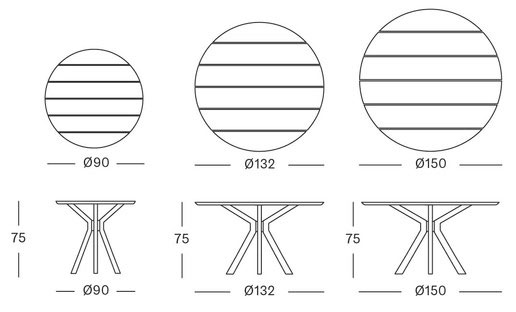 Pyöreä ruokapöytä Noa 132 cm