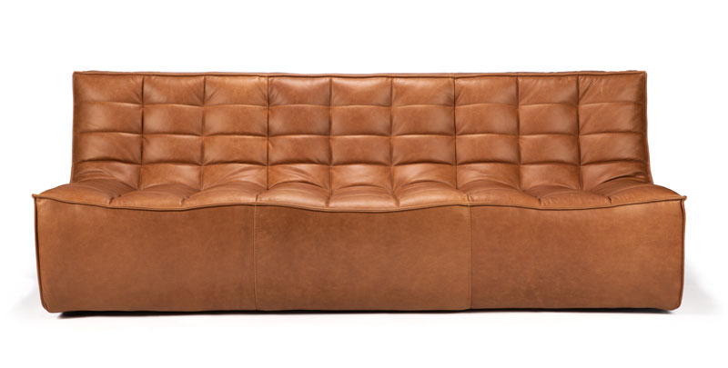Sohva N701 3:n istuttava, nahka Old Saddle