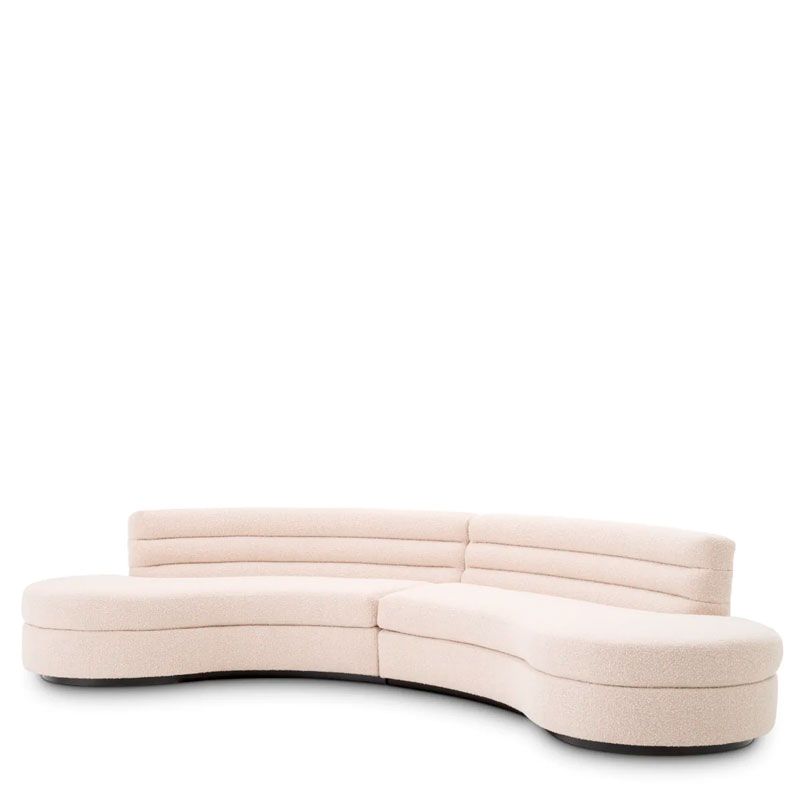 Kaareva sohva Lennox, Bouclé Cream