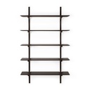 Seinähylly PI, viisi hyllytasoa 100 x 196 cm, mahonki