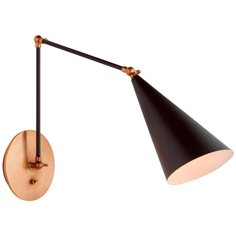 Seinävalaisin Clemente Double Arm Library Sconce, Black