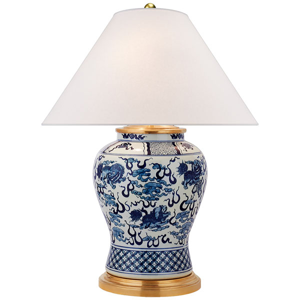 Pöytävalaisin Ralph Lauren Foo Dog Medium, Blue-White