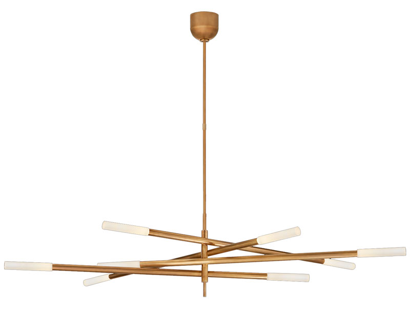 Kattovalaisin Kelly Wearstler Rousseau Grande Eight Light Articulating, Brass