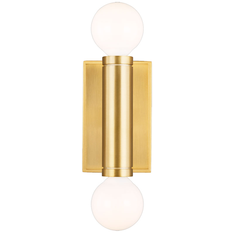 Seinävalaisin Beckham Modern Double Sconce, Brass