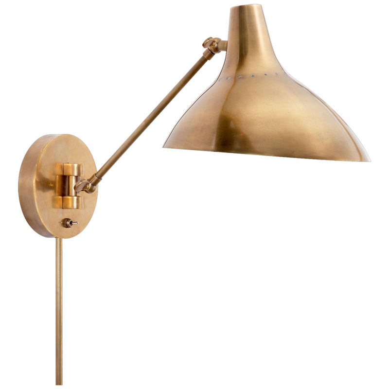 Seinävalaisin Charlton Wall Light, Brass