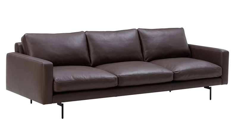Sohva Edge V1, 3:n istuttava, nahkaverhoilu, Faith Dark Brown
