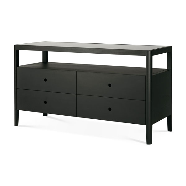Lipasto Spindle 150 x 56 cm, tammi, musta