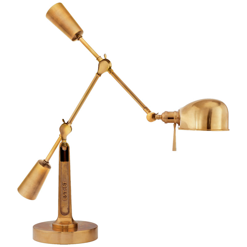 Pöytävalaisin Ralph Lauren RL 67 Boom Arm Desk Lamp, Brass